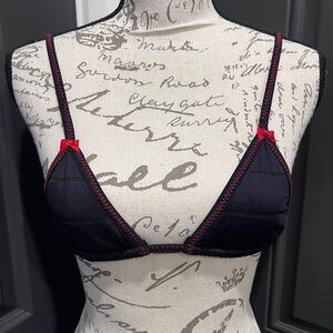 INDAH Elegant Black and Red Bikini Top